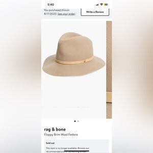 Rag & Bone Floppy Brim Wool Fedora in Fawn